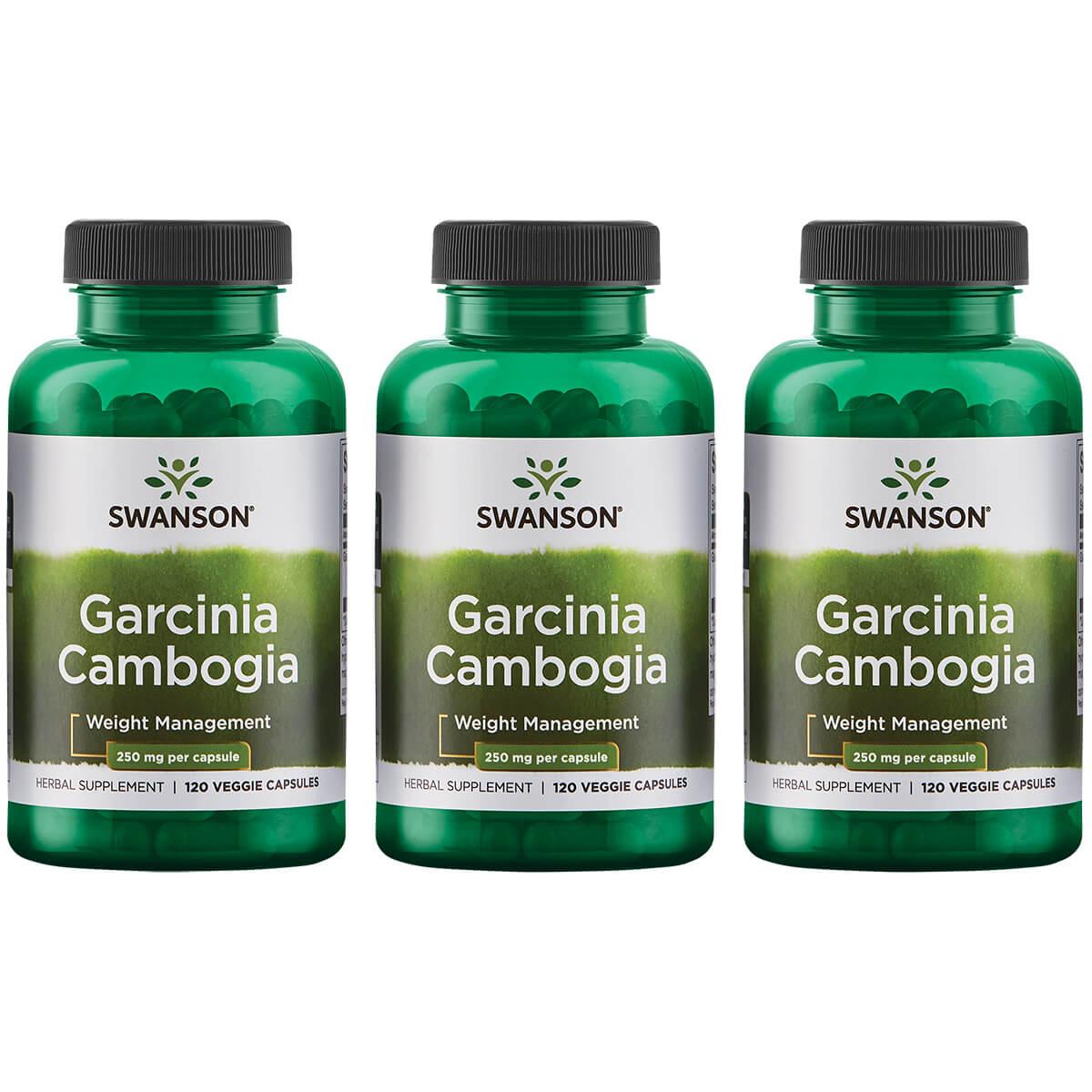 Swanson Superior Herbs Garcinia Cambogia 3 Pack Vitamin 250 mg 120 Veg Caps Weight Management