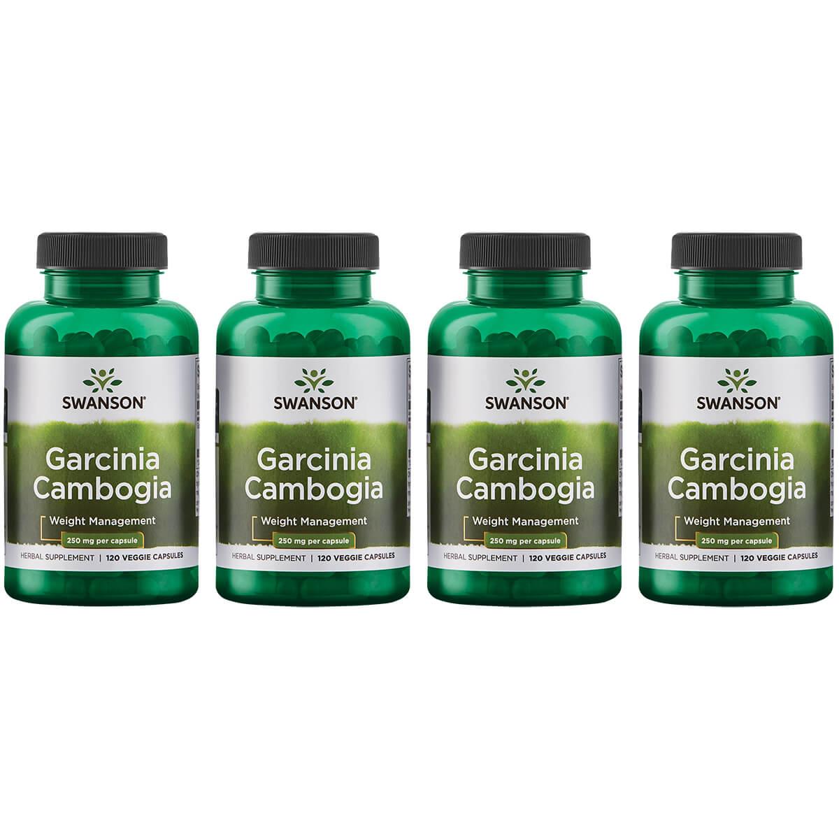 Swanson Superior Herbs Garcinia Cambogia 4 Pack Vitamin 250 mg 120 Veg Caps Weight Management