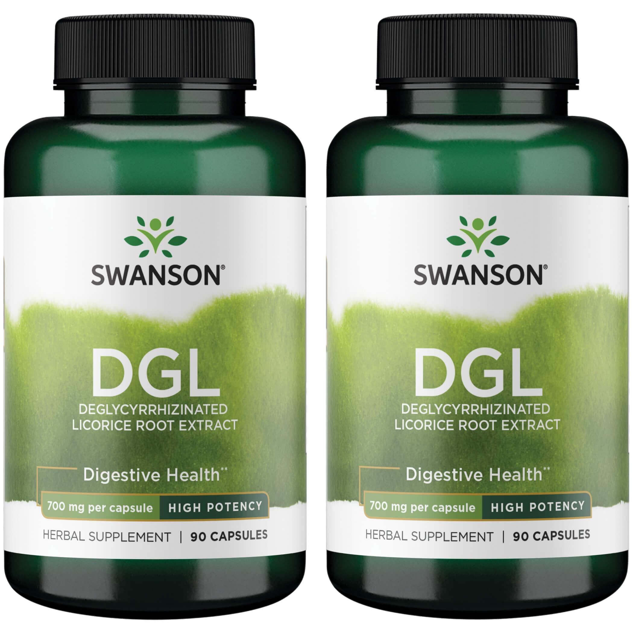 Swanson Superior Herbs Dgl Deglycyrrhizinated Licorice Root Extract - High Potency 2 Pack Vitamin 700 mg 90 Caps