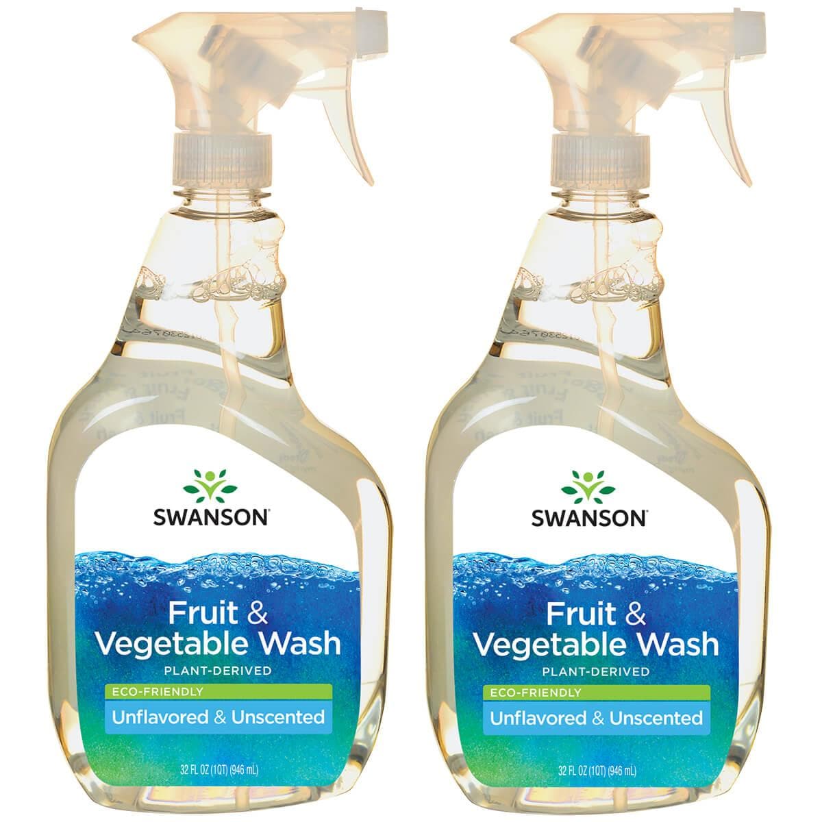Swanson Healthy Home Fruit & Vegetable Wash - Eco-Friendly Unflavored Unscented 2 Pack 32 fl oz Liquid