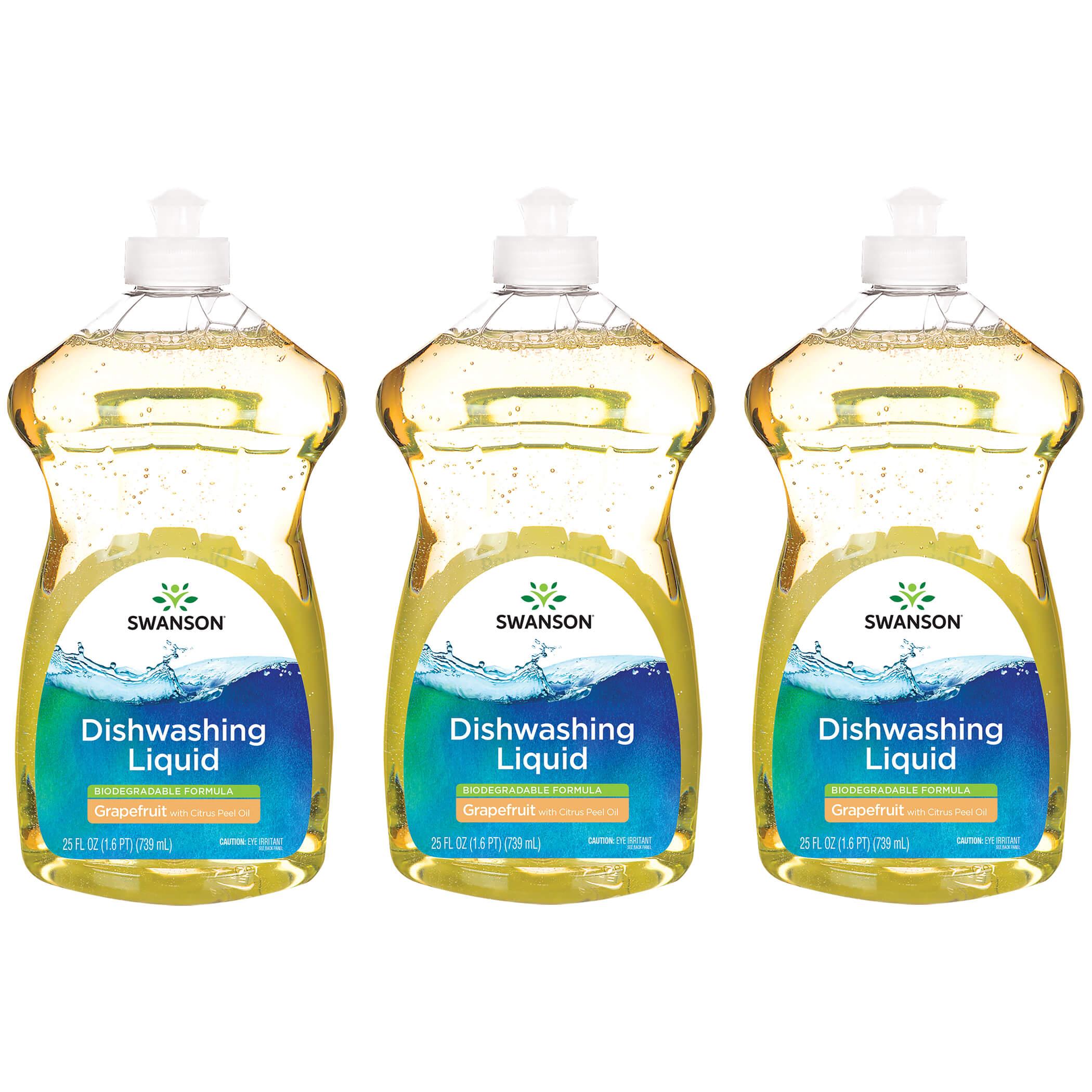 Swanson Healthy Home Dishwashing Liquid - Biodegradable Formula Grapefruit 3 Pack 25 fl oz Liquid