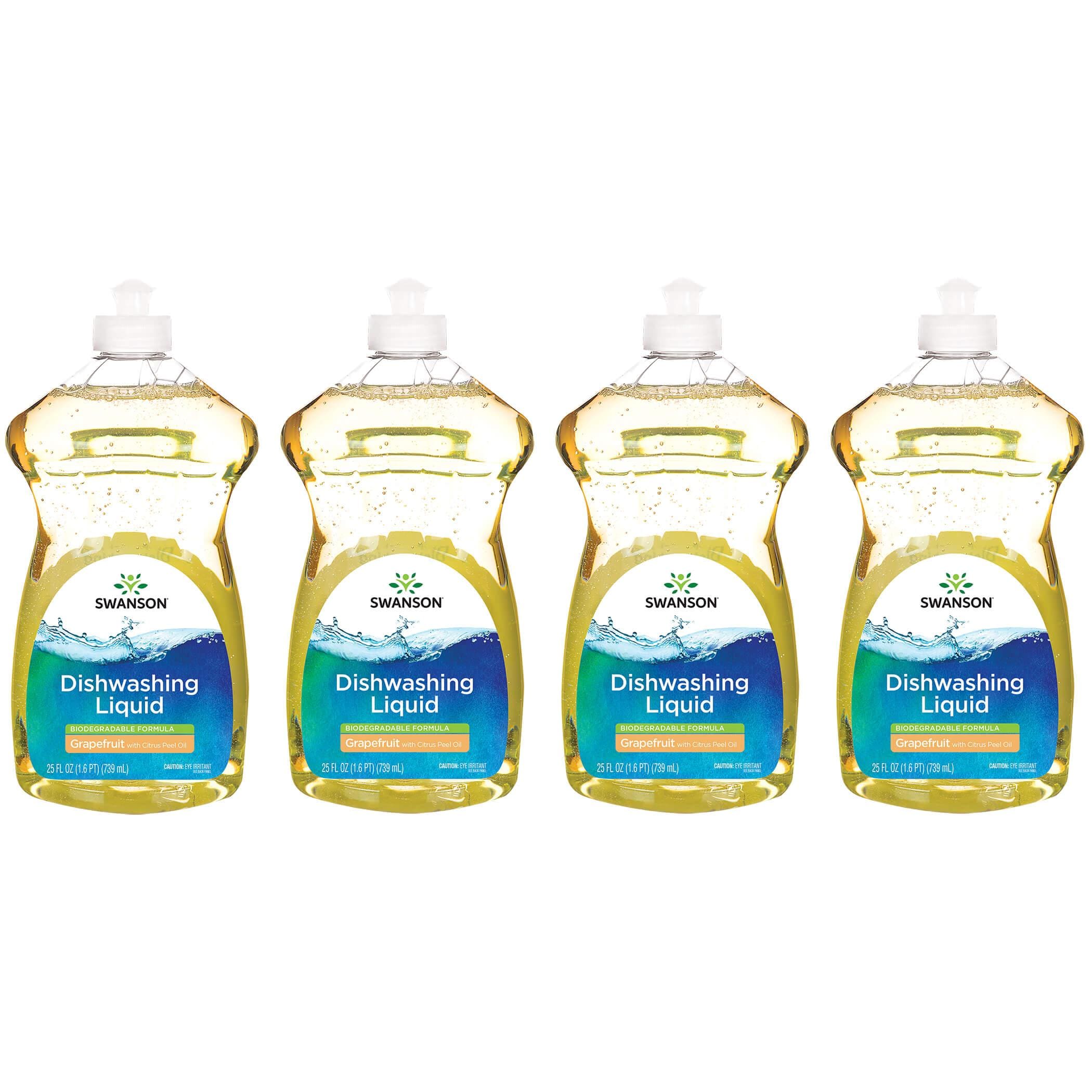 Swanson Healthy Home Dishwashing Liquid - Biodegradable Formula Grapefruit 4 Pack 25 fl oz Liquid