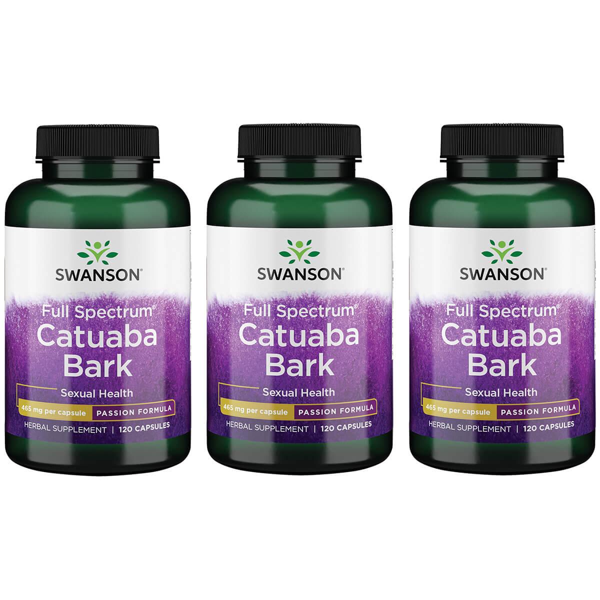 Swanson Passion Full Spectrum Catuaba Bark 3 Pack Vitamin 465 mg 120 Caps