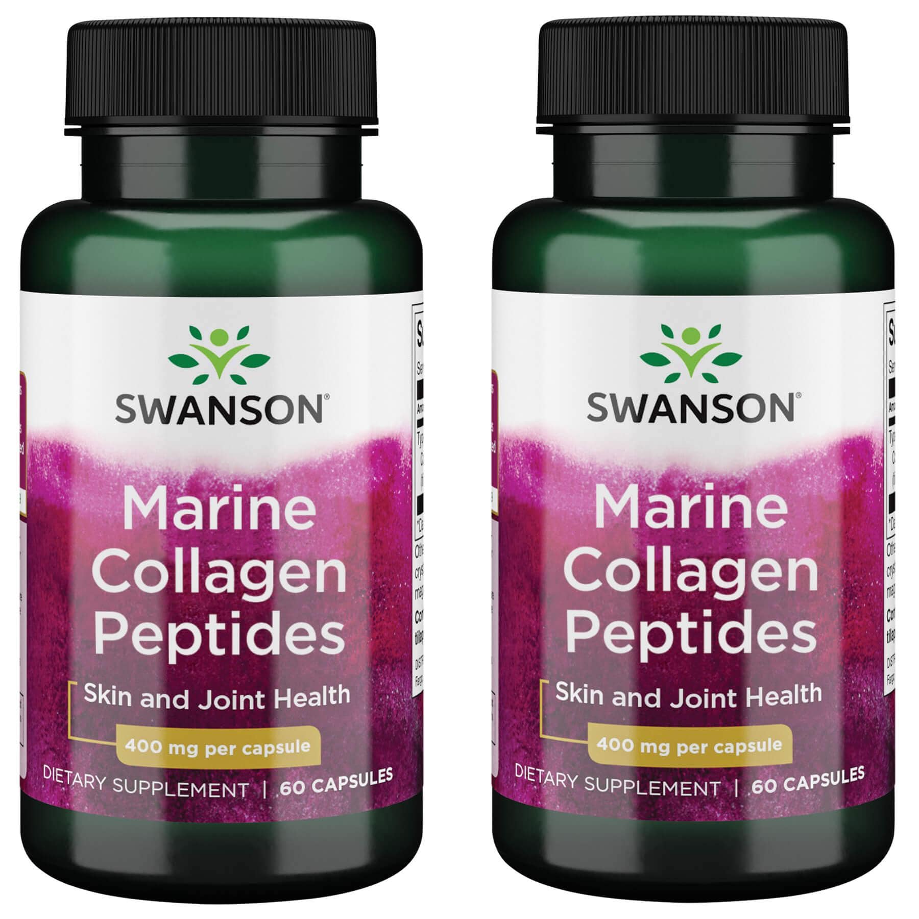 Swanson Ultra Type I Hydrolyzed Marine Collagen Peptides 2 Pack Supplement Vitamin 400 mg 60 Caps