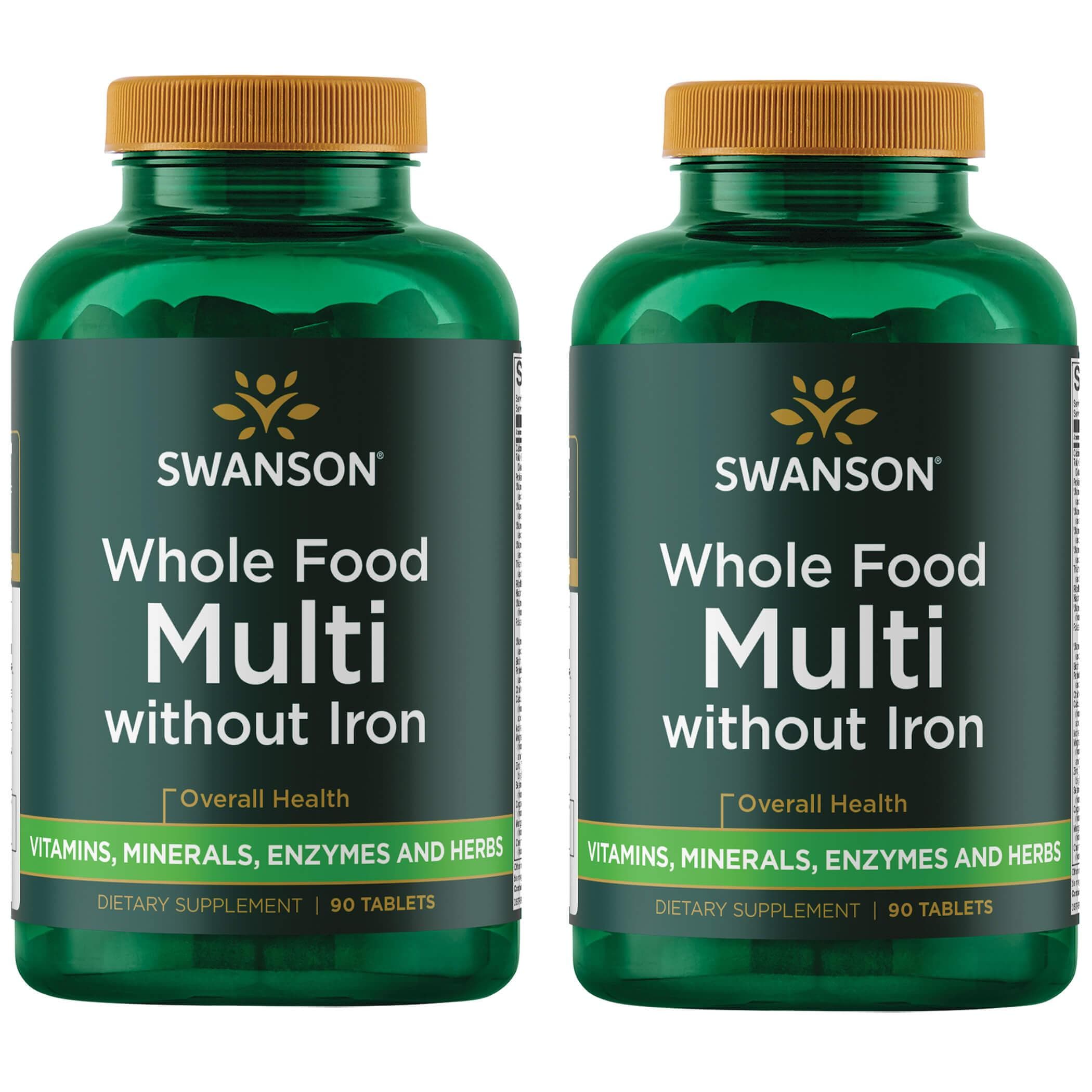 Swanson Ultra Whole Food Multi Enhanced Absorption - Without Iron 2 Pack Vitamin 90 Tabs
