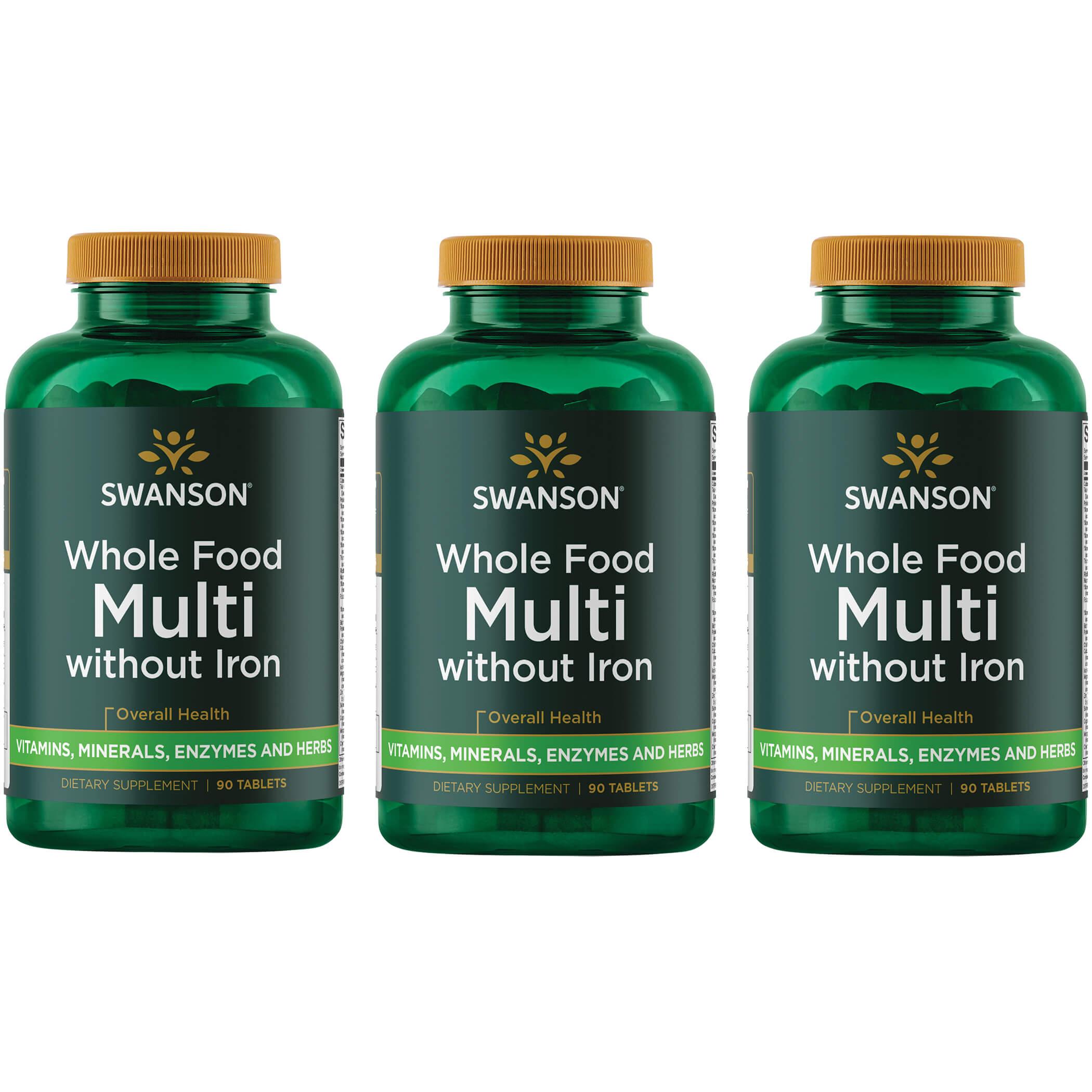Swanson Ultra Whole Food Multi Enhanced Absorption - Without Iron 3 Pack Vitamin 90 Tabs