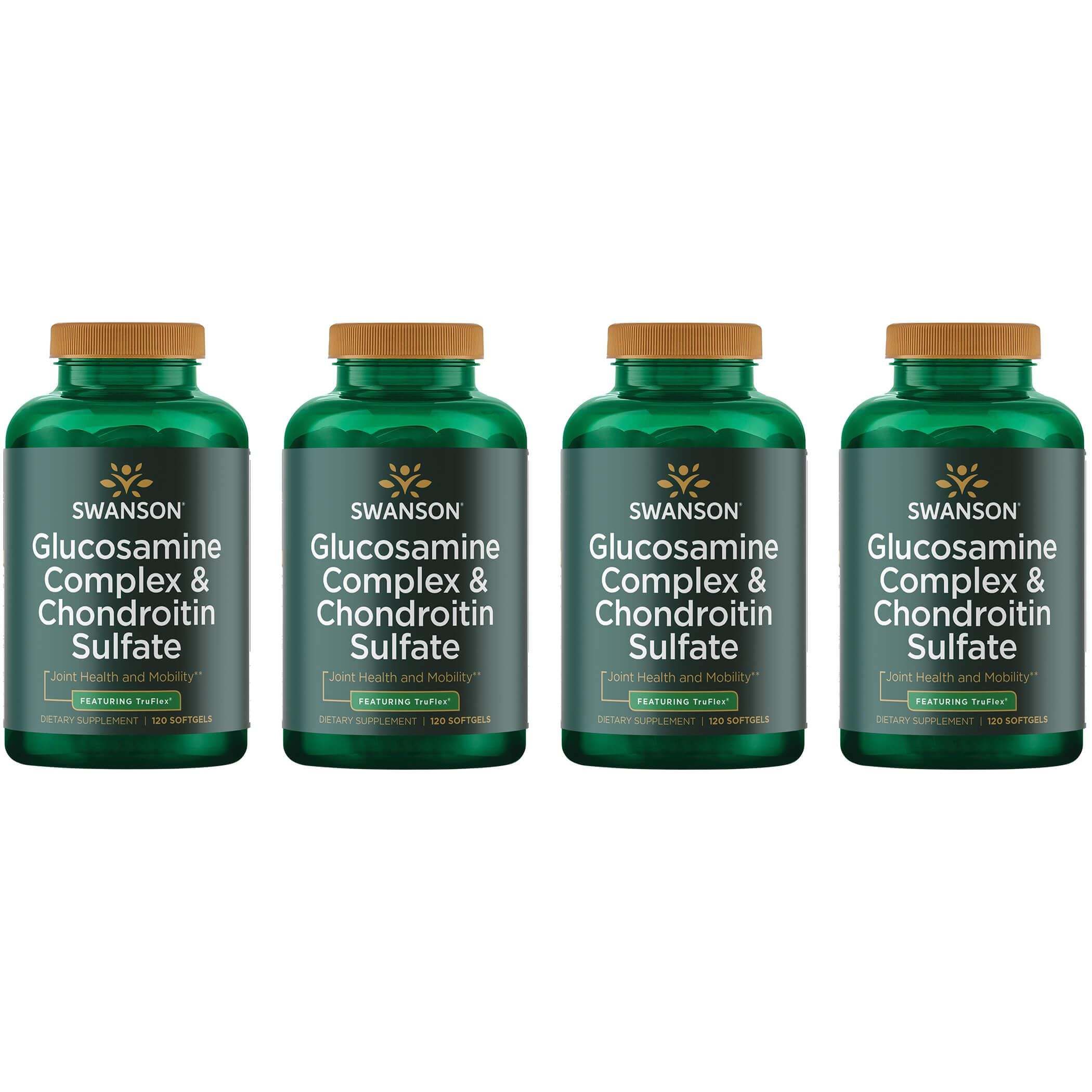 Swanson Ultra Glucosamine Complex & Chondroitin Sulfate - Featuring Truflex 4 Pack Supplement Vitamin 120 Soft Gels