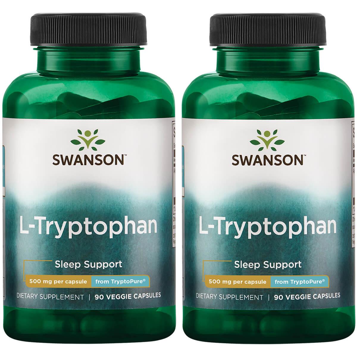Swanson Ultra L-Tryptophan from Tryptopure 2 Pack Supplement Vitamin 500 mg 90 Veg Caps