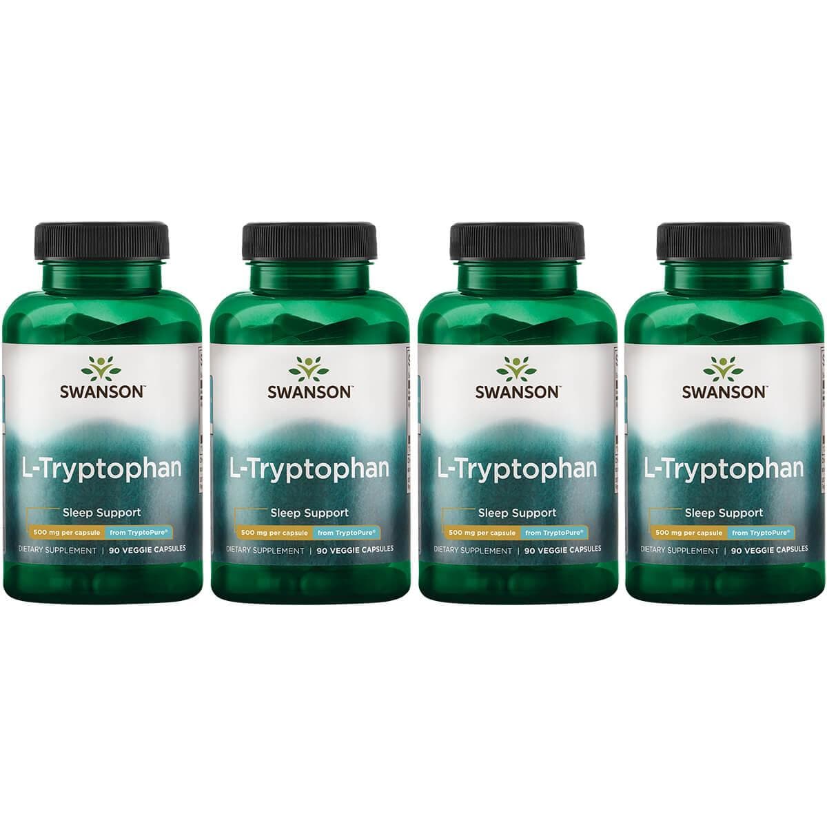 Swanson Ultra L-Tryptophan from Tryptopure 4 Pack Supplement Vitamin 500 mg 90 Veg Caps