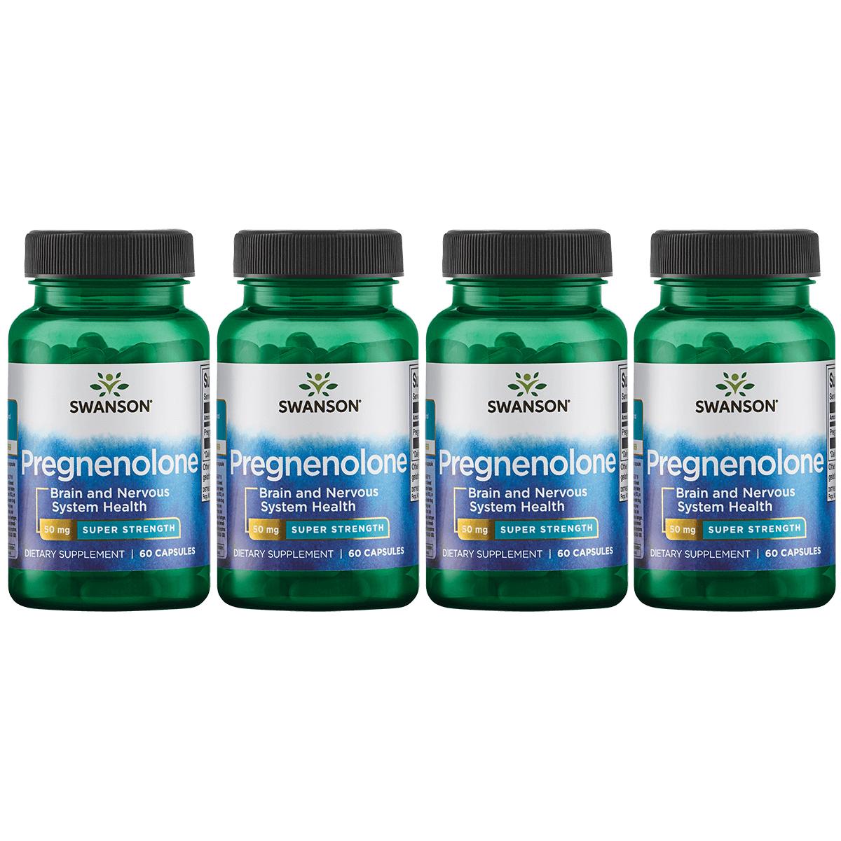 Swanson Ultra Pregnenolone - Super Strength 4 Pack Supplement Vitamin 50 mg 60 Caps