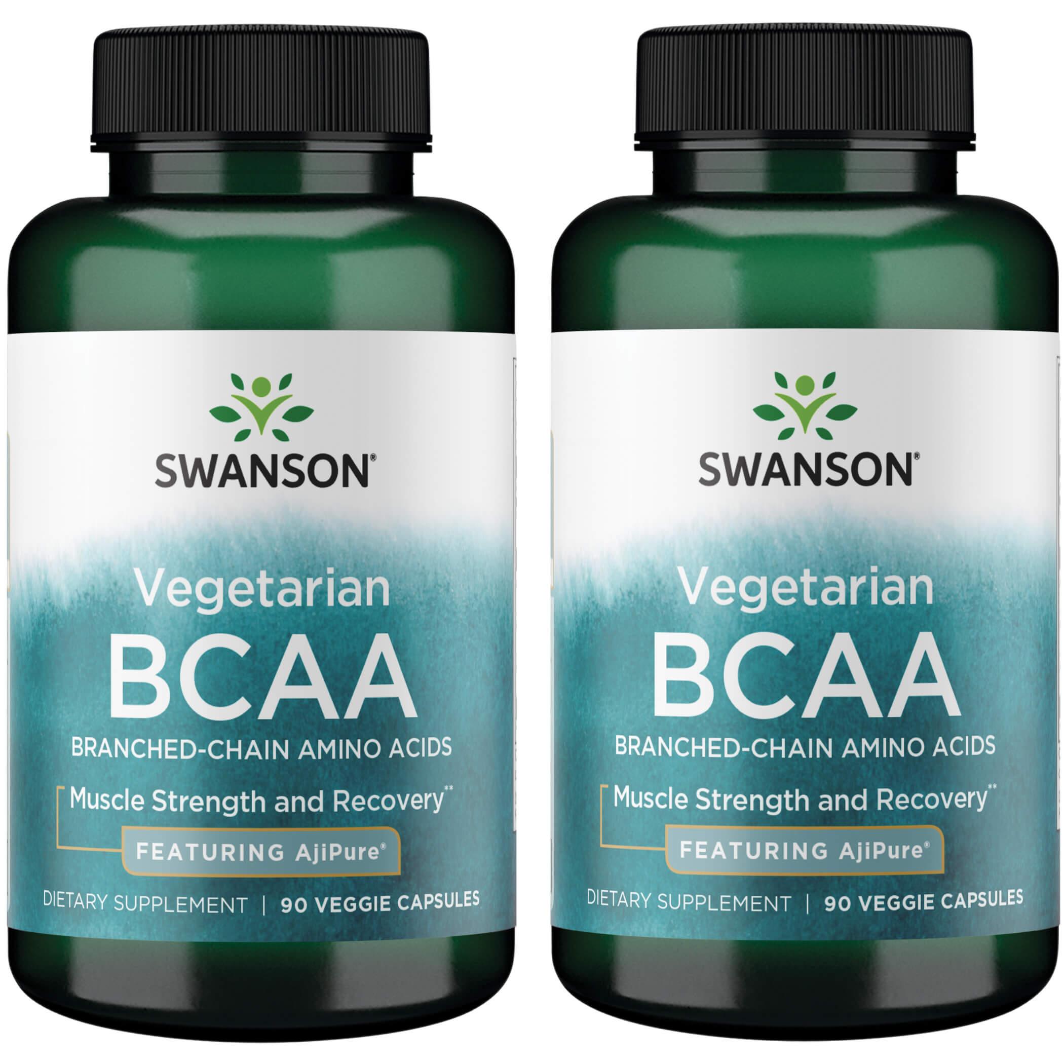 Swanson Ultra Vegetarian Bcaa - Featuring Ajipure 2 Pack Supplement Vitamin 90 Veg Caps
