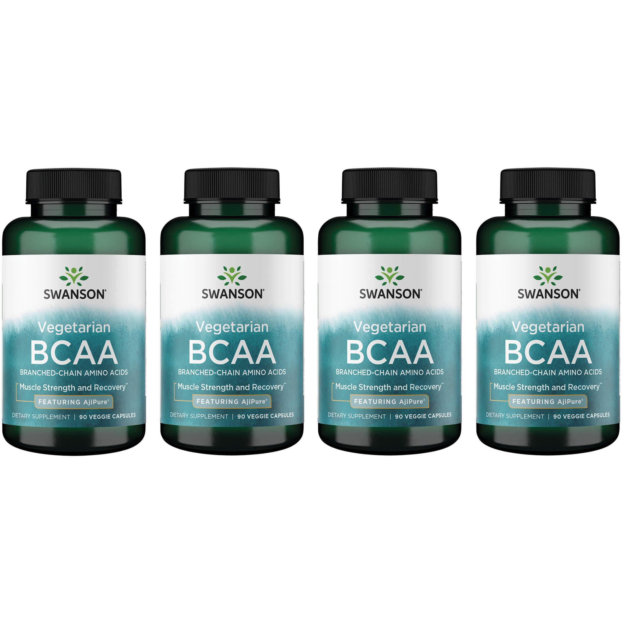Swanson Ultra Vegetarian Bcaa - Featuring Ajipure 4 Pack Supplement Vitamin 90 Veg Caps