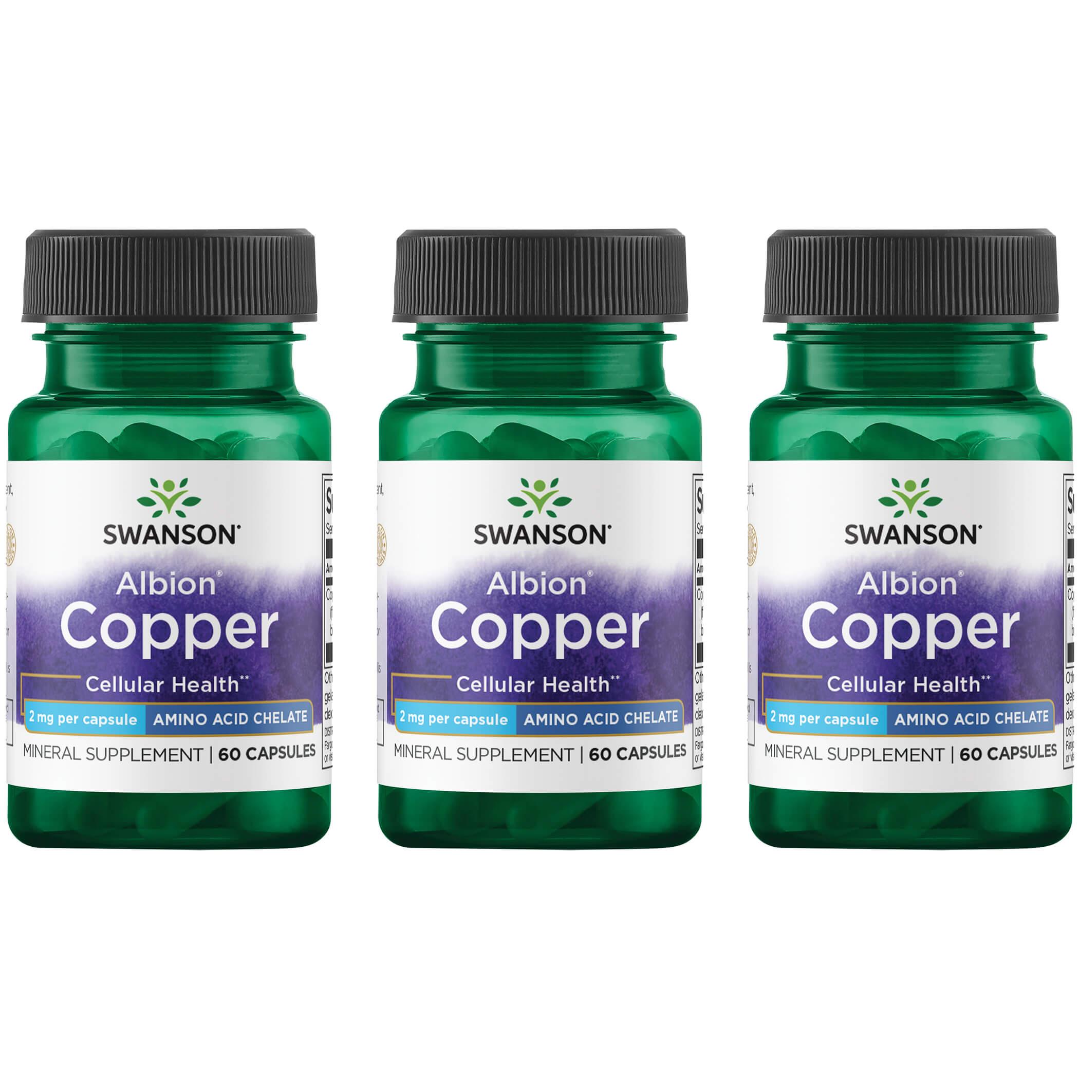 Swanson Ultra Albion Copper 3 Pack Vitamin 2 mg 60 Caps