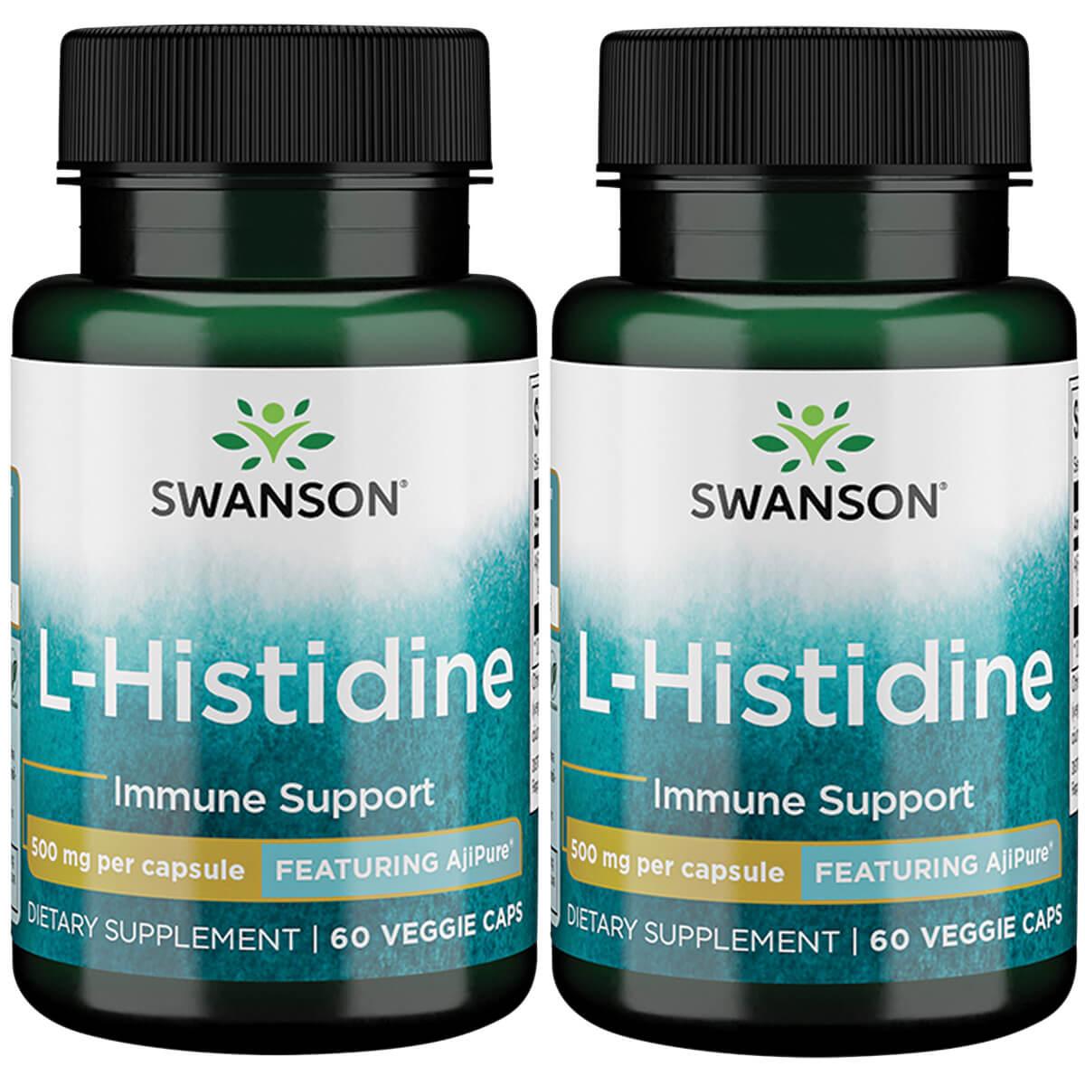Swanson Ultra L-Histidine - Featuring Ajipure 2 Pack Vitamin 500 mg 60 Veg Caps