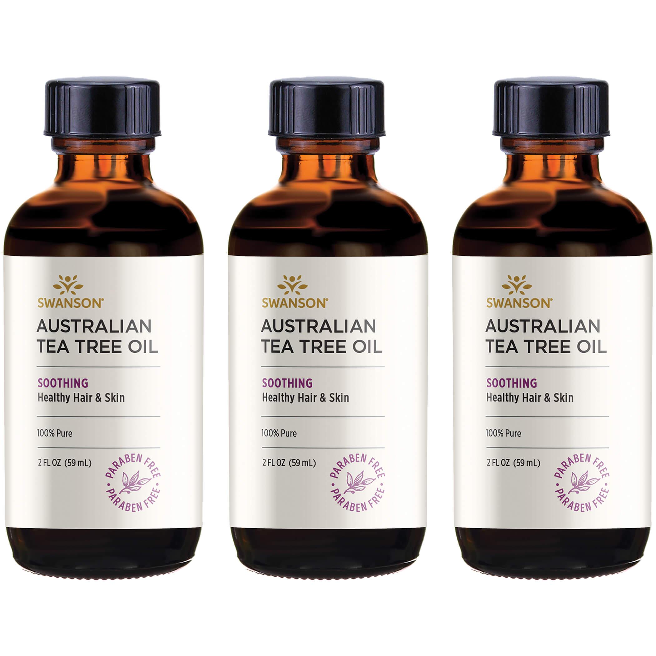 Swanson Ultra Australian Tea Tree Oil 3 Pack 2 fl oz Liquid Essential Oils