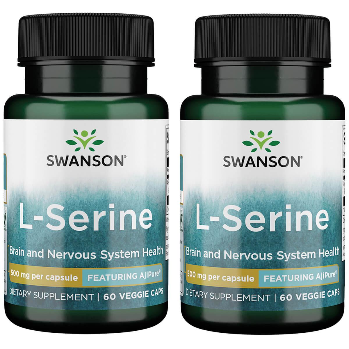 Swanson Ultra L-Serine - Featuring Ajipure 2 Pack Vitamin 500 mg 60 Veg Caps