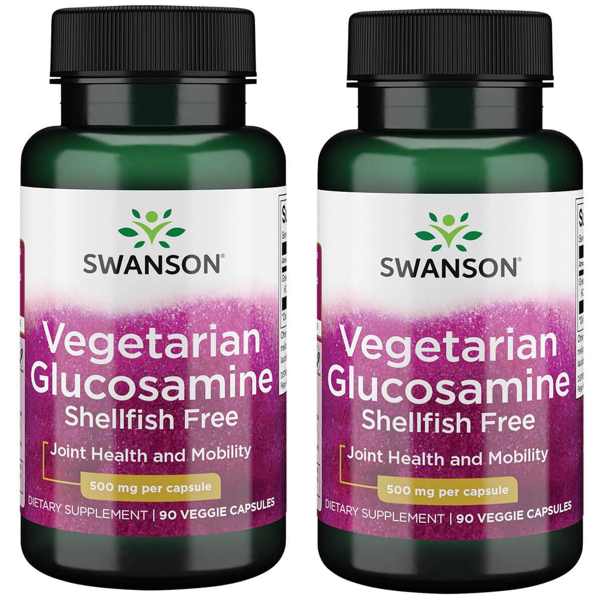 Swanson Ultra Vegetarian Glucosamine Shellfish Free 2 Pack Supplement Vitamin 500 mg 90 Veg Caps