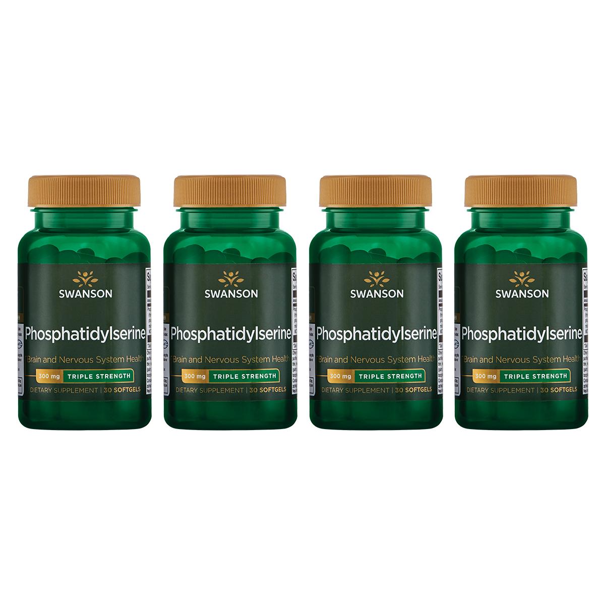 Swanson Ultra Phosphatidylserine - Triple Strength 4 Pack Supplement Vitamin 300 mg 30 Soft Gels