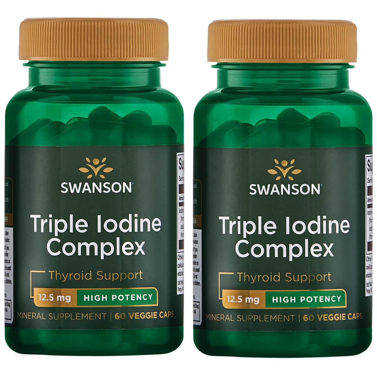 Swanson Ultra Triple Iodine Complex - High Potency 2 Pack Vitamin 12.5 mg 60 Veg Caps