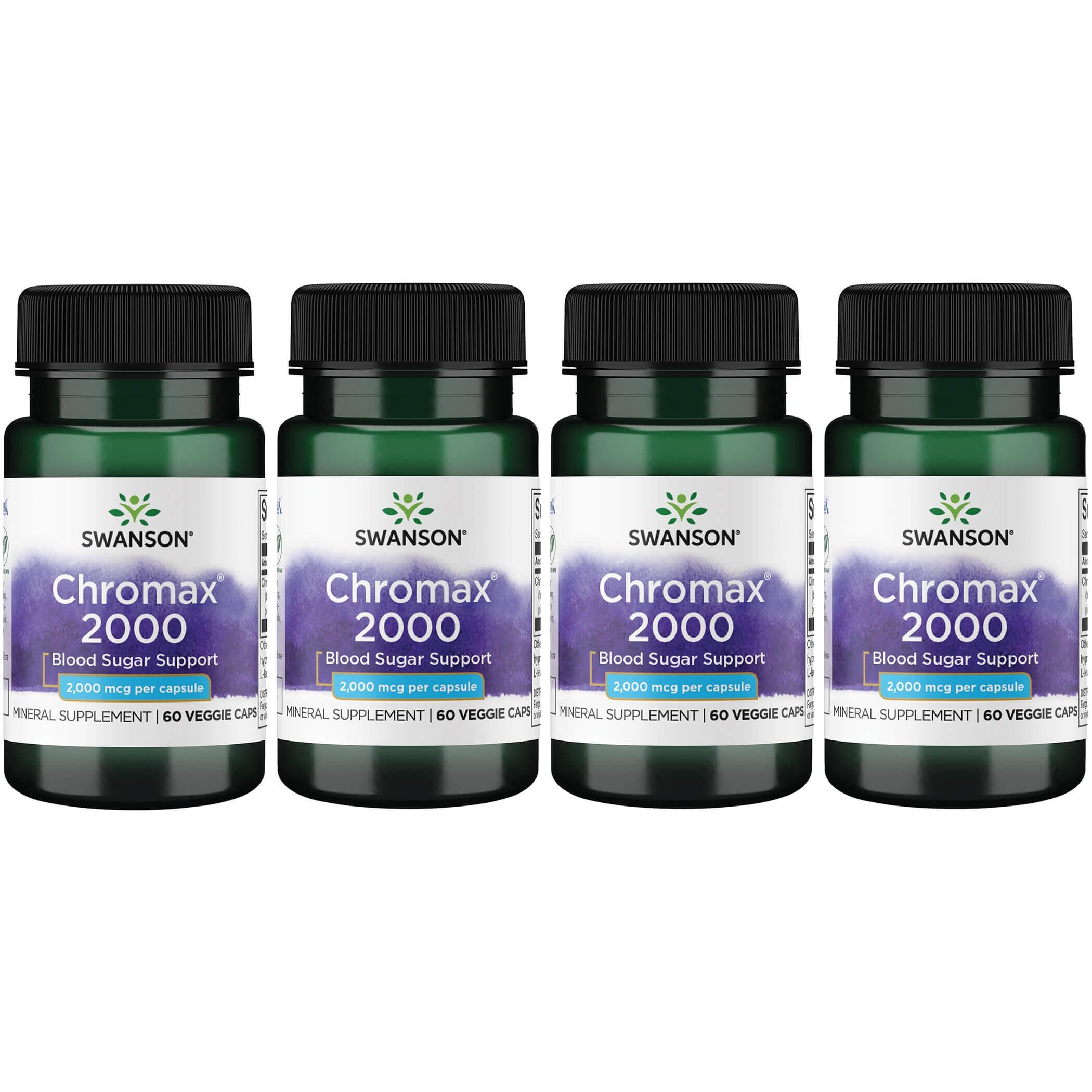 Swanson Ultra Chromax 2000 4 Pack Vitamin 2000 mcg 60 Veg Caps