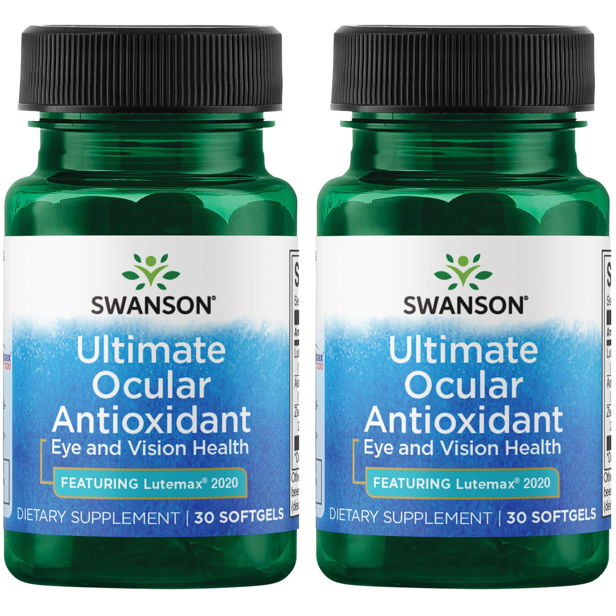 Swanson Ultra Ultimate Ocular Antioxidant - Featuring Lutemax 2020 2 Pack Vitamin 30 Soft Gels