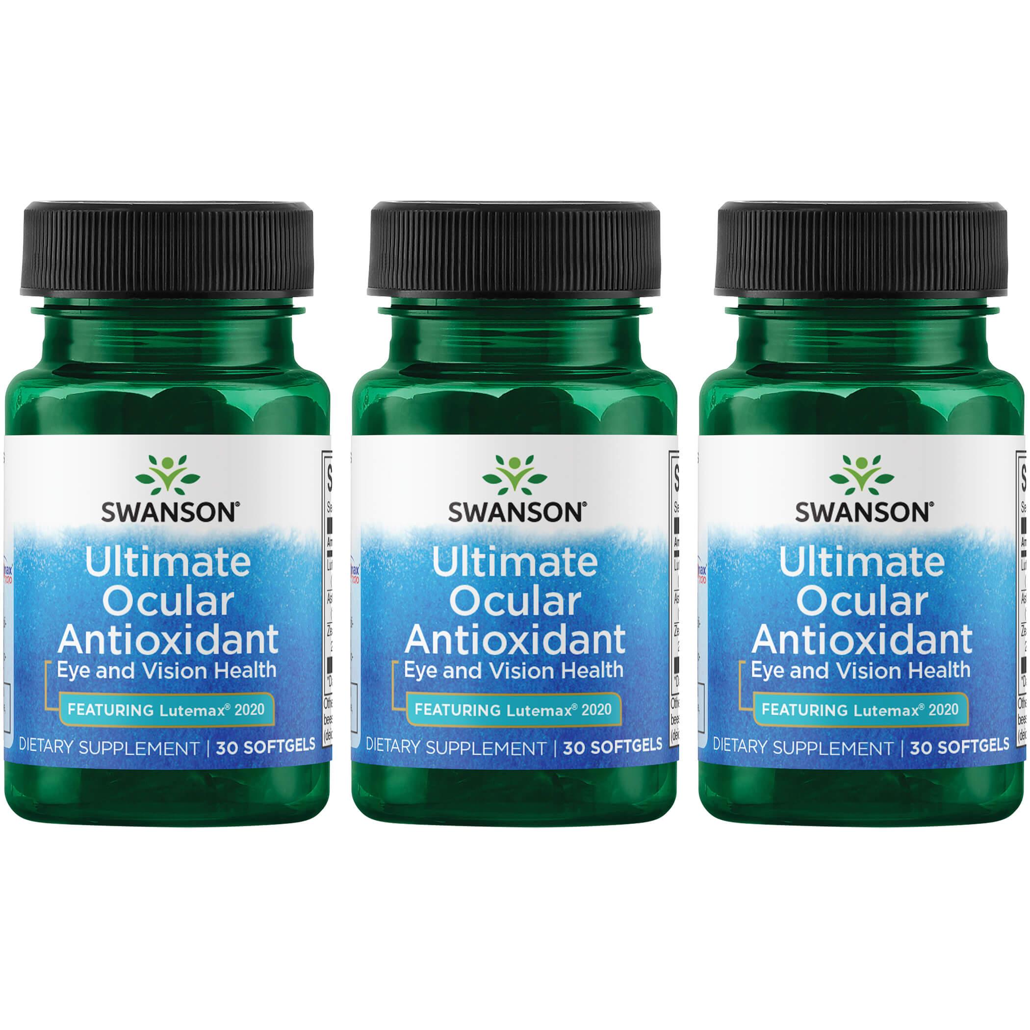 Swanson Ultra Ultimate Ocular Antioxidant - Featuring Lutemax 2020 3 Pack Vitamin 30 Soft Gels