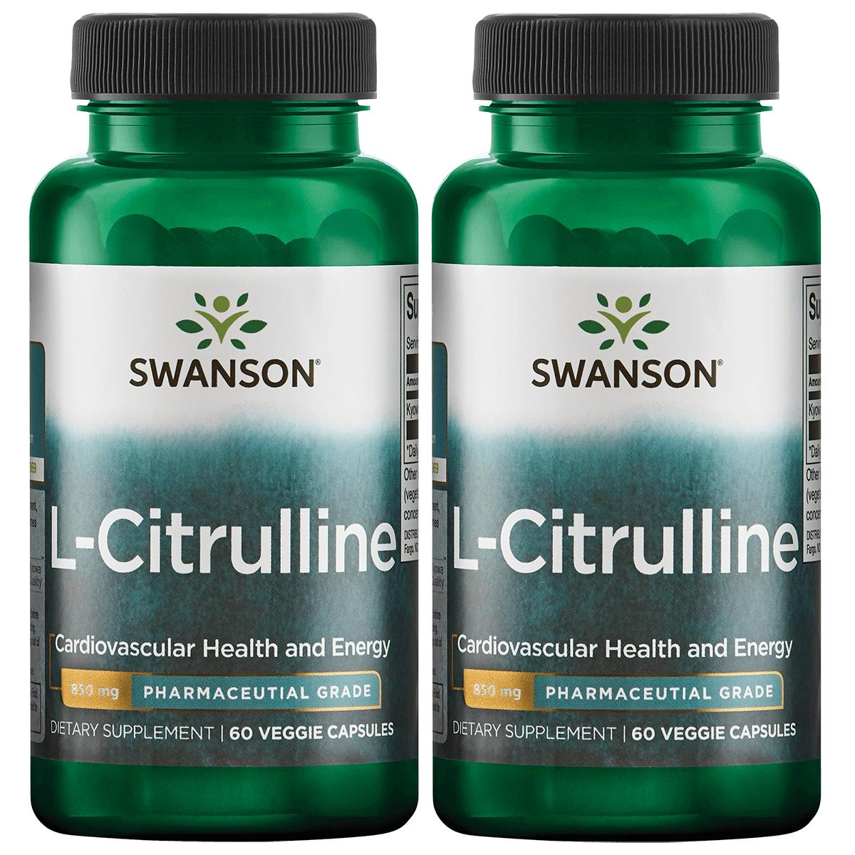Swanson Ultra L-Citrulline - Pharmaceutical Grade 2 Pack Vitamin 850 mg 60 Veg Caps