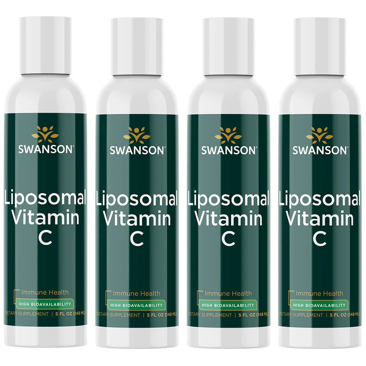 Swanson Ultra Liposomal Vitamin C - High Bioavailability 4 Pack 5 fl oz Liquid