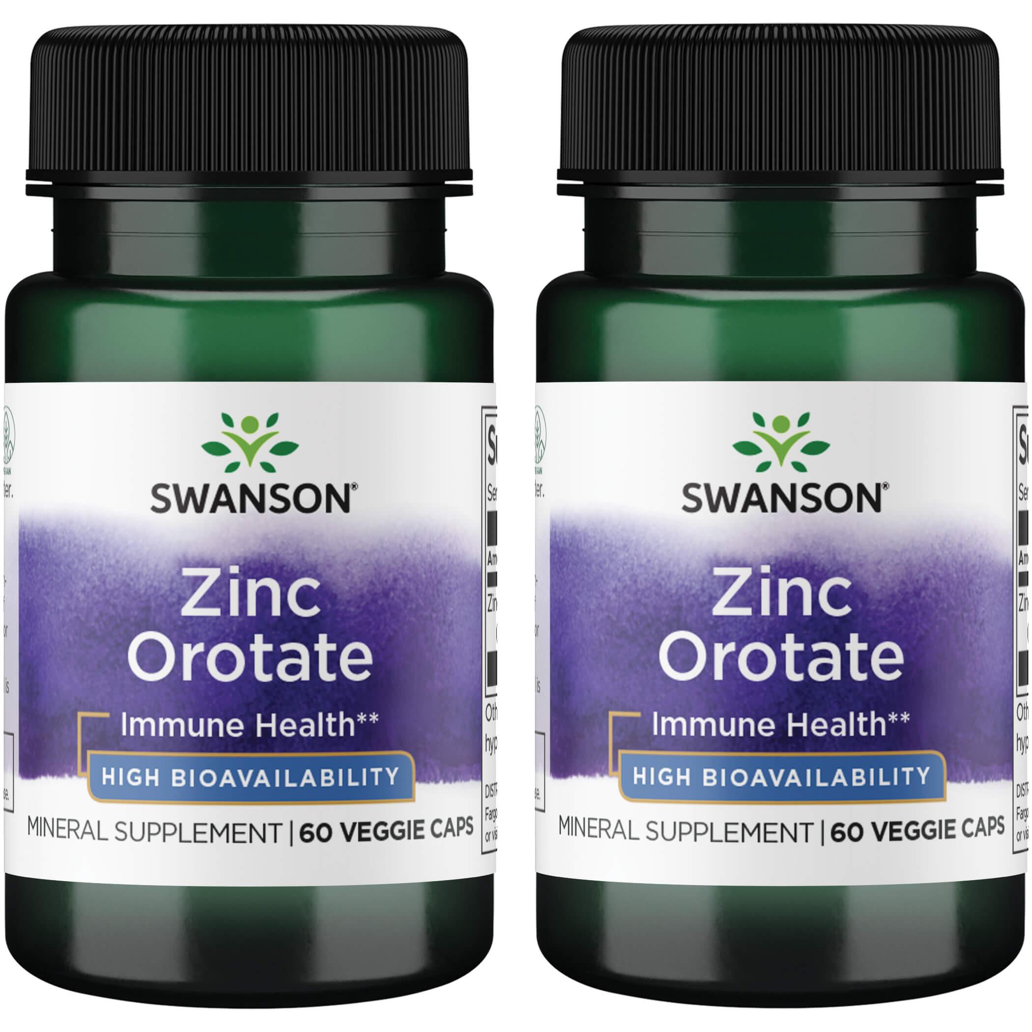 Swanson Ultra Zinc Orotate - High Bioavailability 2 Pack Vitamin 10 mg 60 Veg Caps