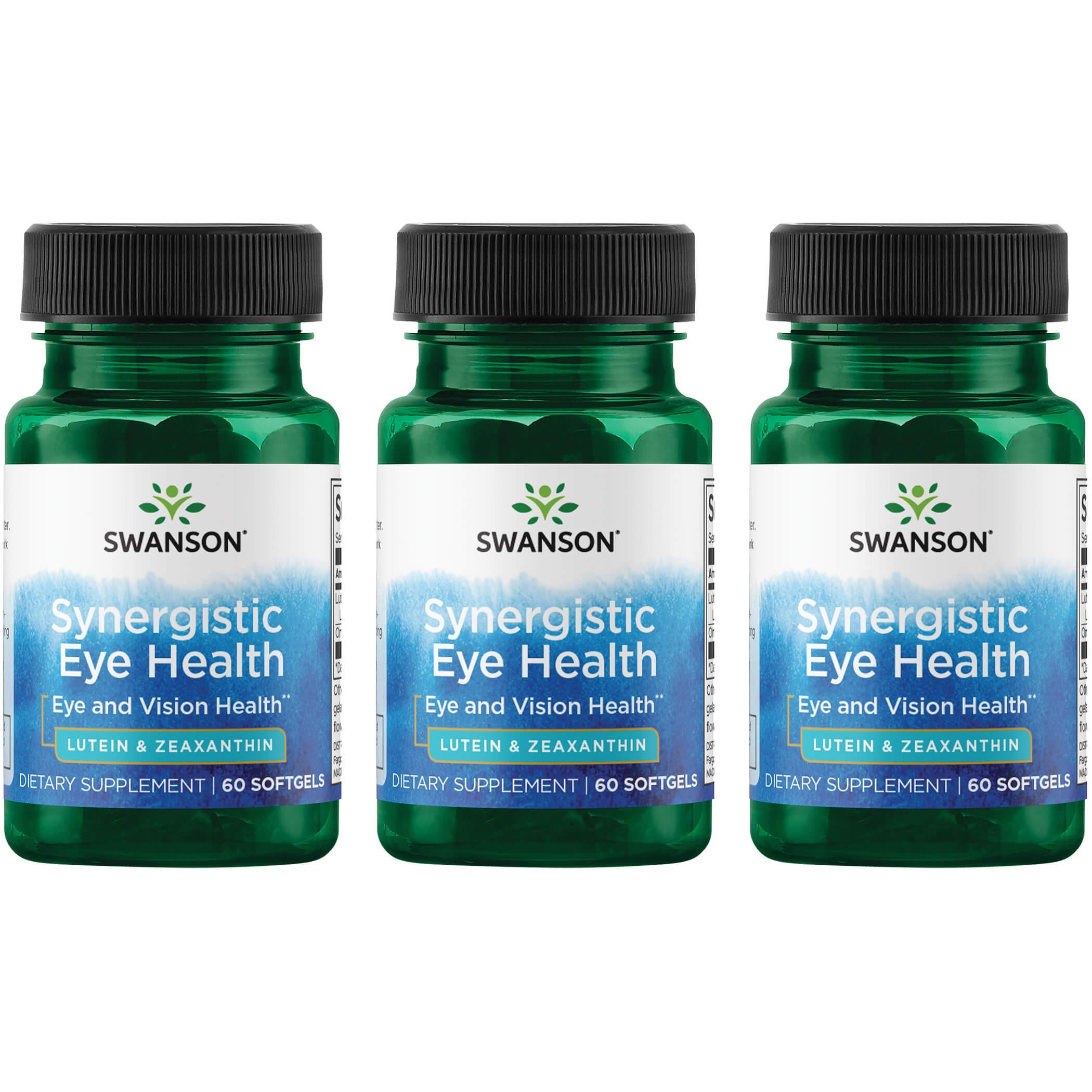 Swanson Ultra Synergistic Eye Health - Lutein & Zeaxanthin 3 Pack Vitamin 60 Soft Gels