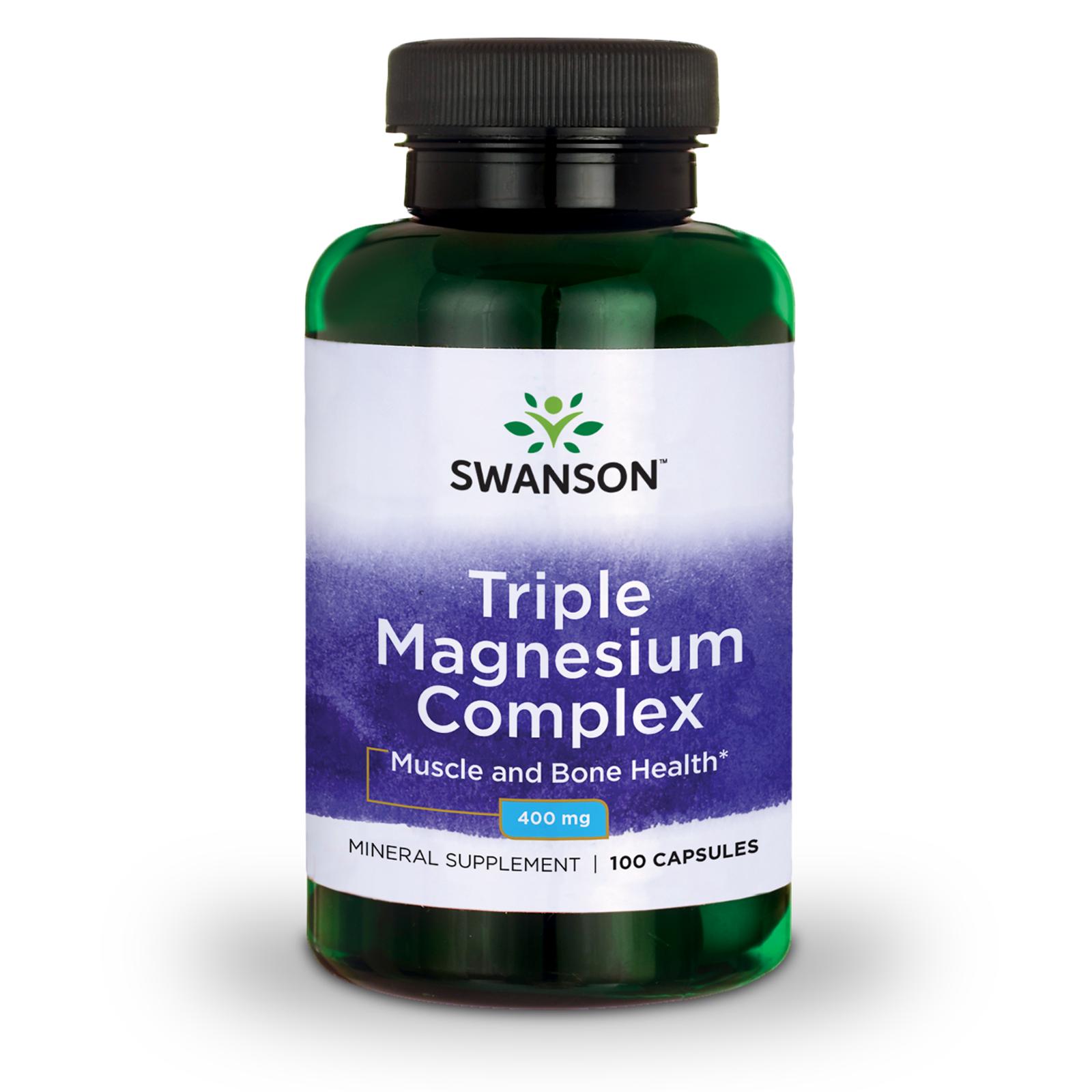 Swanson Triple Magnesium Complex Capsules, 400 mg, 100 Ct 87614018089 ...