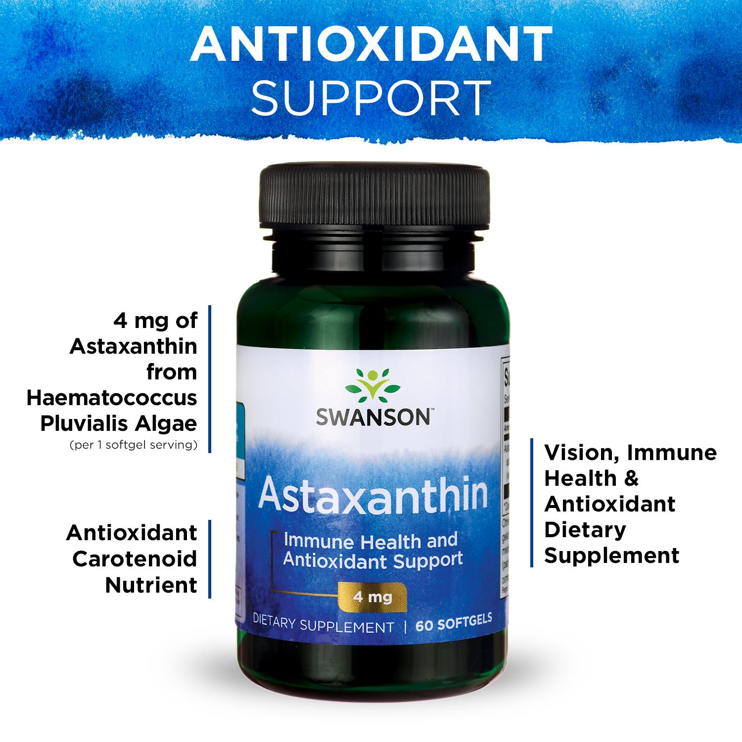 Swanson Astaxanthin Softgels, 4 mg, 60 Ct 87614027302 eBay