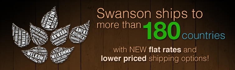 Swanson ships to more than 180 countries