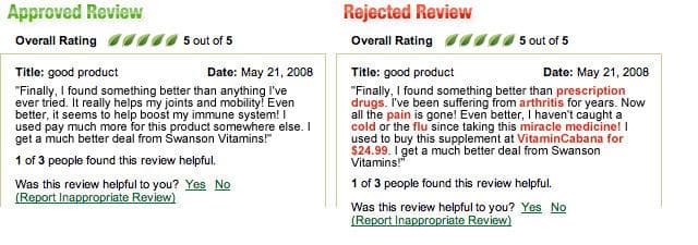 Good and bad review example