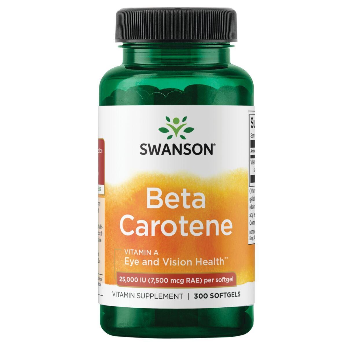 Swanson Premium Beta-Carotene Vitamin | 25000 Iu | 300 Soft Gels | Vitamin A