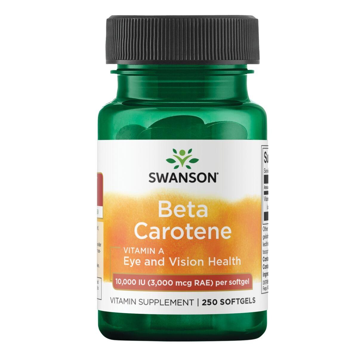Swanson Premium Beta-Carotene Vitamin | 10000 Iu | 250 Soft Gels | Vitamin A