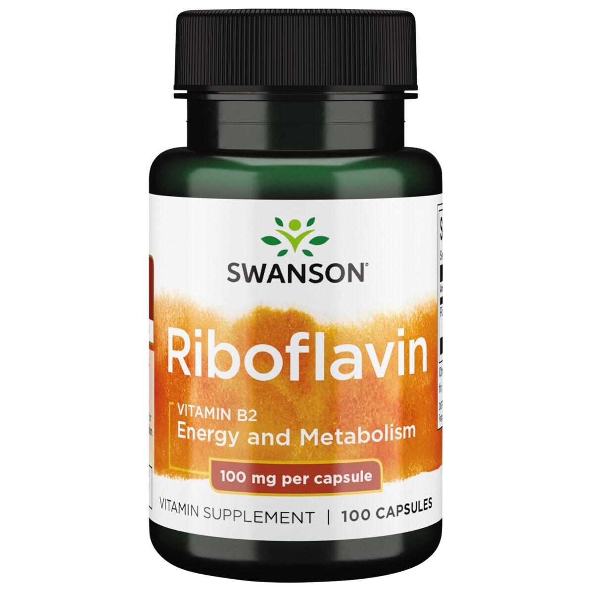 Swanson Premium Riboflavin Vitamin B2 | 100 mg | 100 Caps