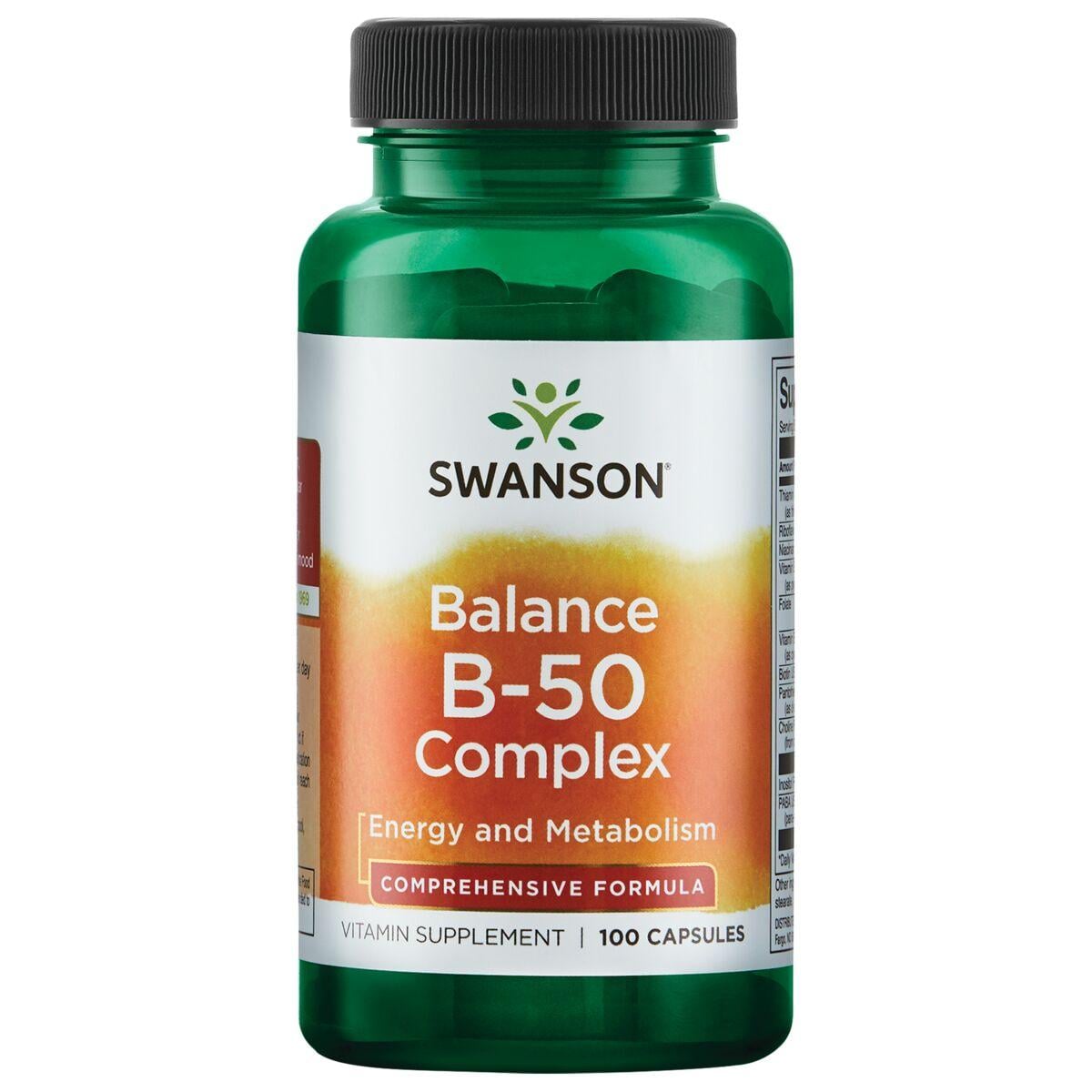 Swanson Premium Balance B-50 Complex Vitamin | 100 Caps | Vitamin C