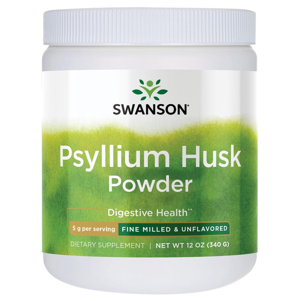 Swanson Premium Psyllium Husk Powder - Fine Milled & Unflavored | 5 G | 12 oz Powder