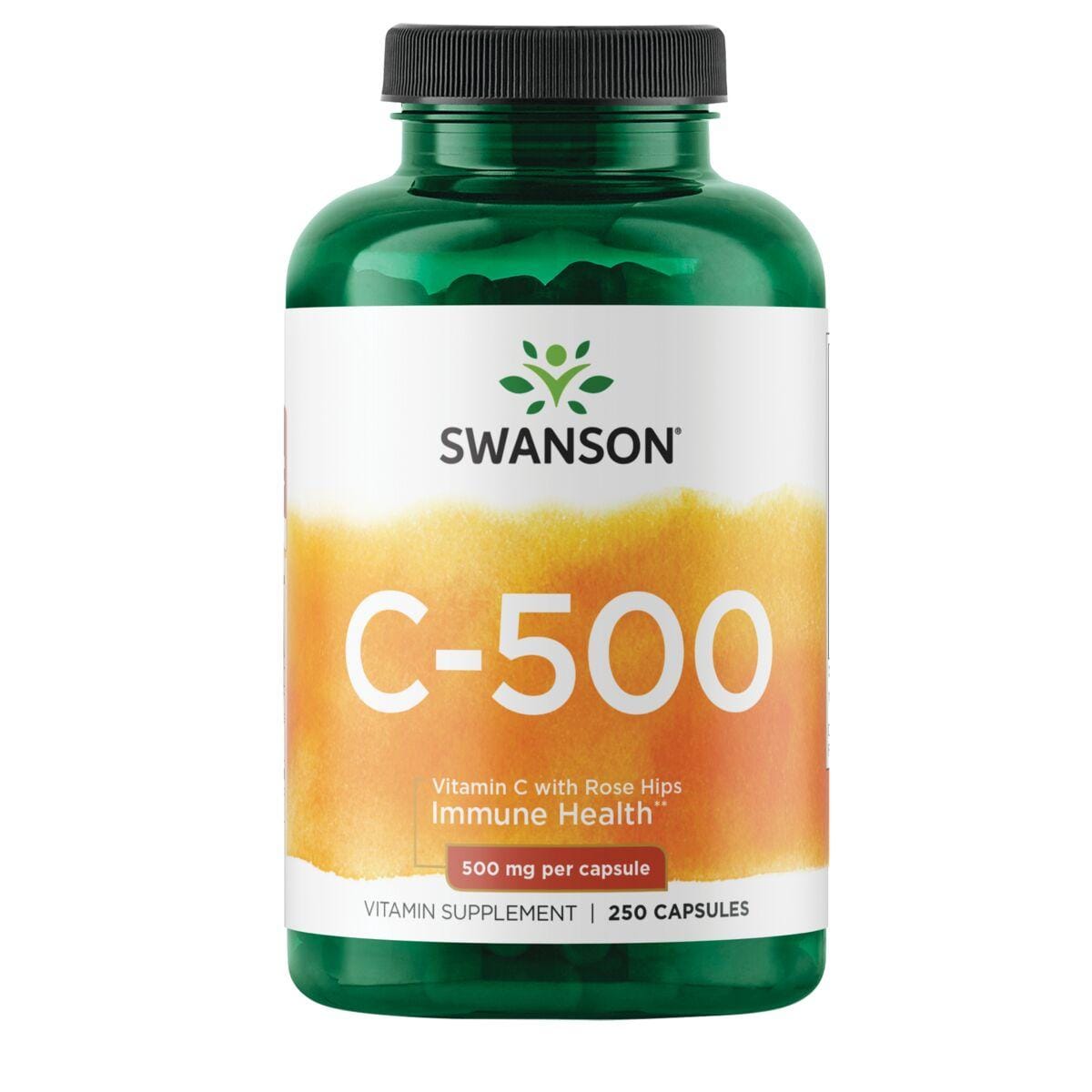 Swanson Premium C-500 - Vitamin C with Rose Hips | 500 mg | 250 Caps