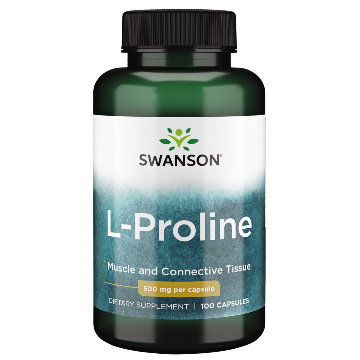 Swanson Premium L-Proline Vitamin | 500 mg | 100 Caps