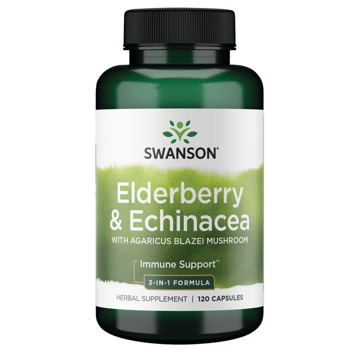 Swanson Premium Elderberry & Echinacea with Agaricus Blazei Mushroom Vitamin 120 Caps