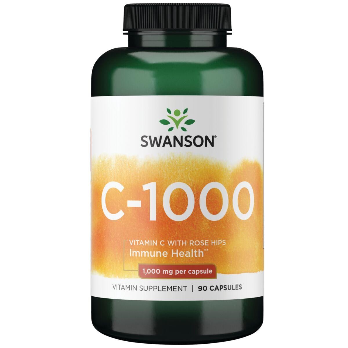 Swanson Premium C-1000 - Vitamin C with Rose Hips | 1000 mg | 90 Caps