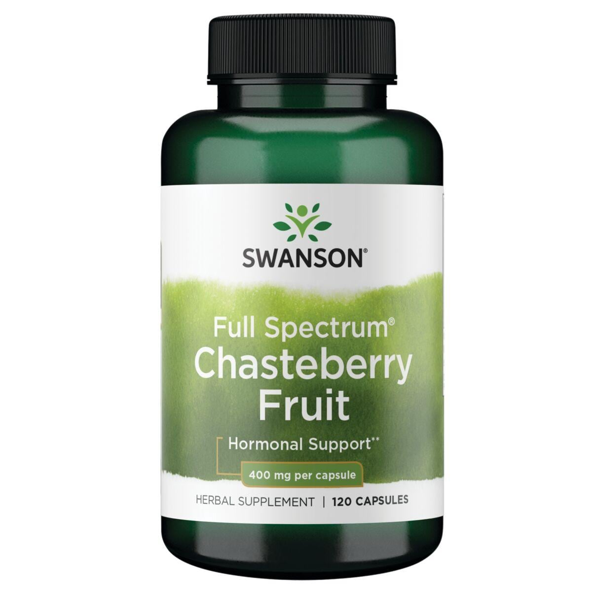 Swanson Premium Full Spectrum Chasteberry Fruit Vitamin | 400 mg | 120 Caps | Womens Health