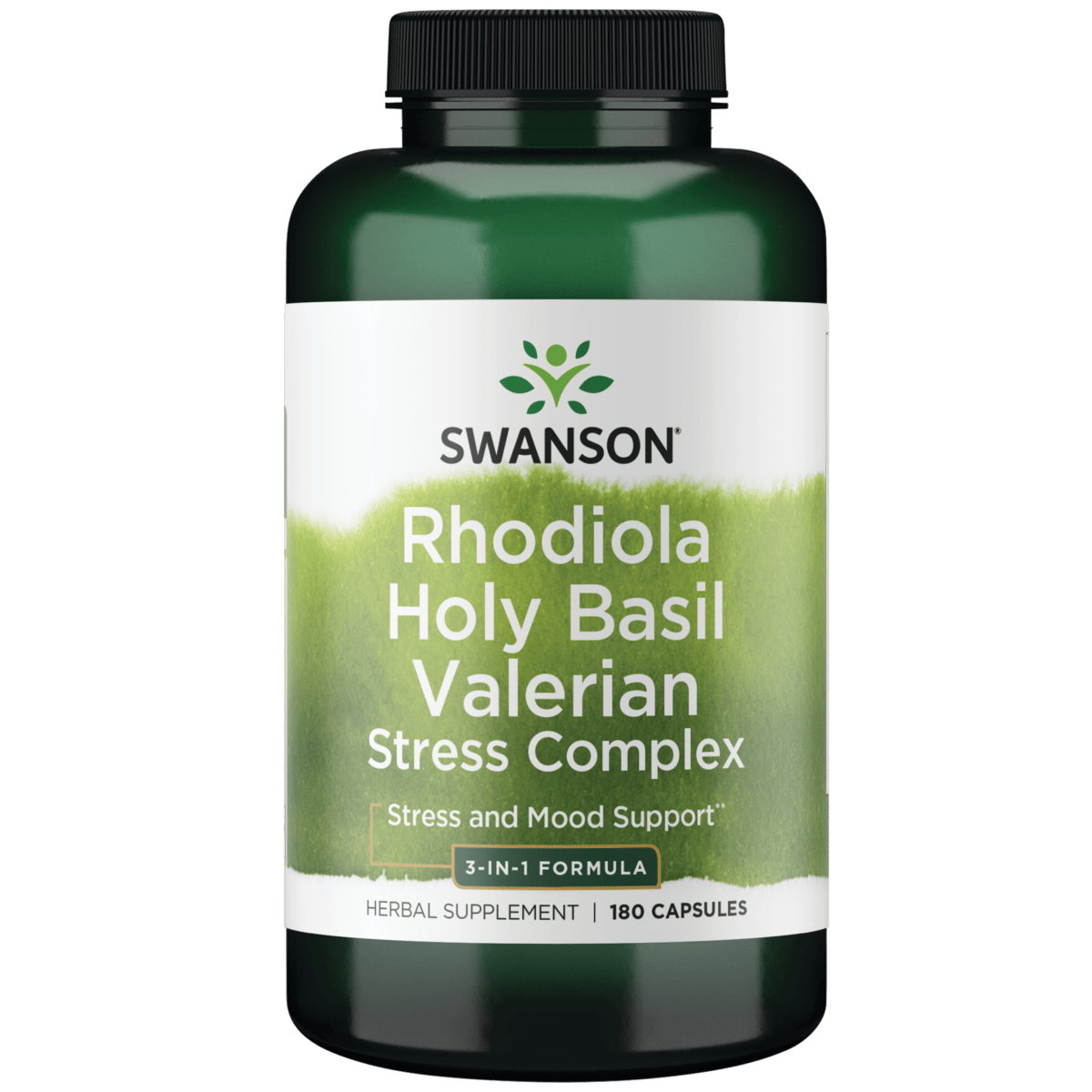 Swanson Rhodiola Holy Basil Valerian Stress Complex 180 капсул