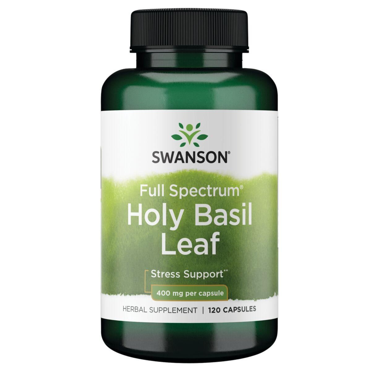 Swanson Premium Full Spectrum Holy Basil Leaf Vitamin | 400 mg | 120 Caps