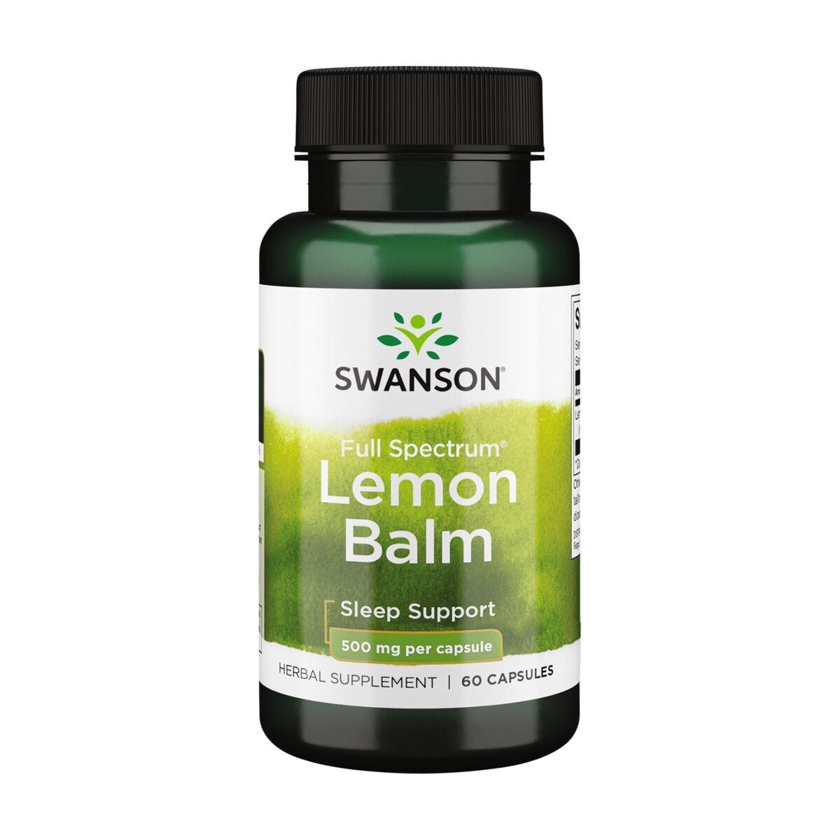 Swanson Premium Full Spectrum Lemon Balm Vitamin | 500 mg | 60 Caps