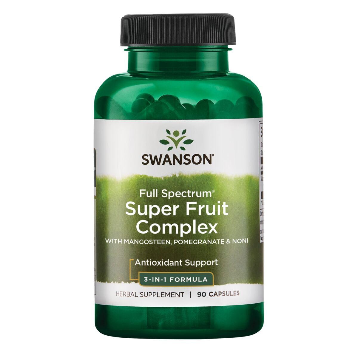 Swanson Premium Full Spectrum Super Fruit Complex - Mangosteen, Pomegranate & Noni Supplement Vitamin | 90 Caps | Herbs and Supplements