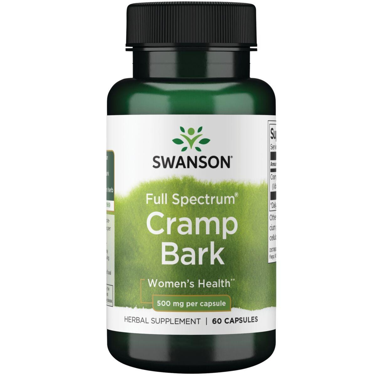 Swanson Premium Full Spectrum Cramp Bark Vitamin | 500 mg | 60 Caps | Womens Health