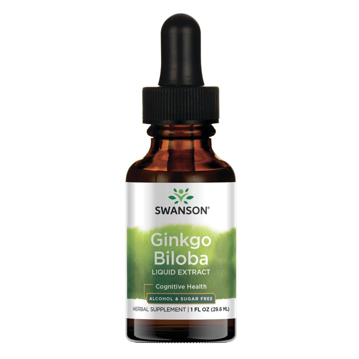 Swanson Premium Ginkgo Biloba Liquid Extract - Alcohol & Sugar Free Vitamin | 250 mg 1 fl oz Liquid